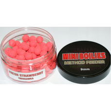 Traper Mini Boilies 9mm z dziurką 50g Truskawka